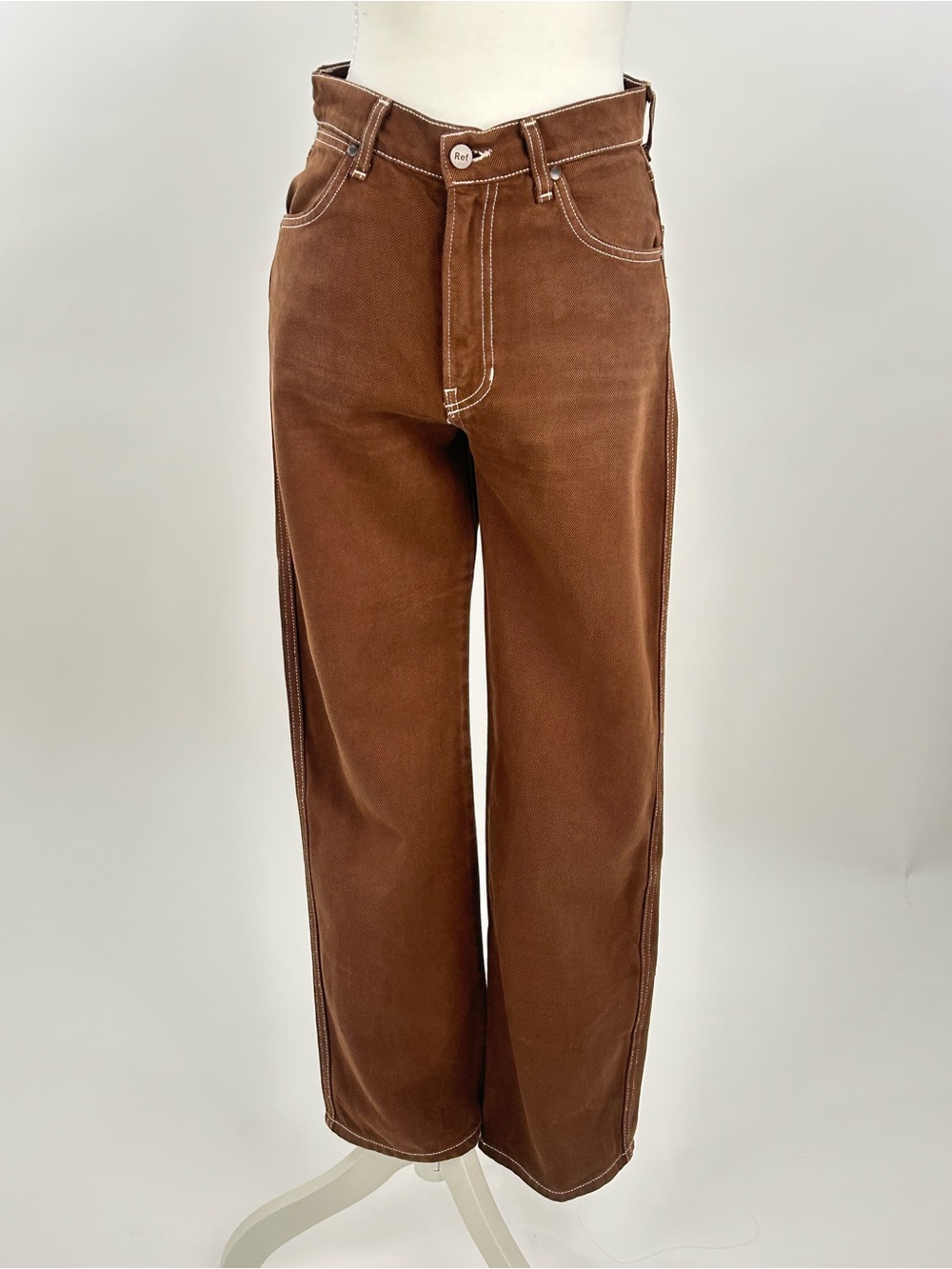 Reformation Cowboy High Rise Straight Jeans Chocolate Brown 25
